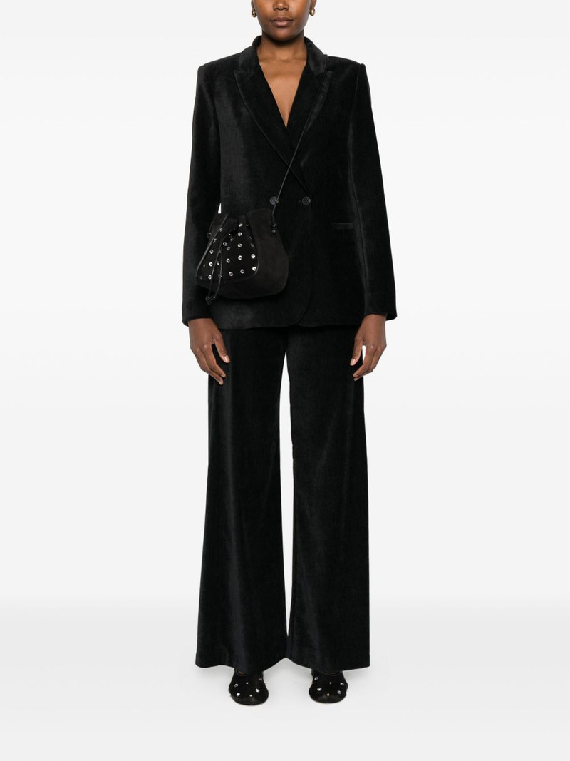 forte_forte double-breasted velvet blazer outlook