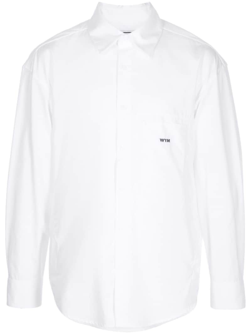 logo-print long-sleeve shirt - 1