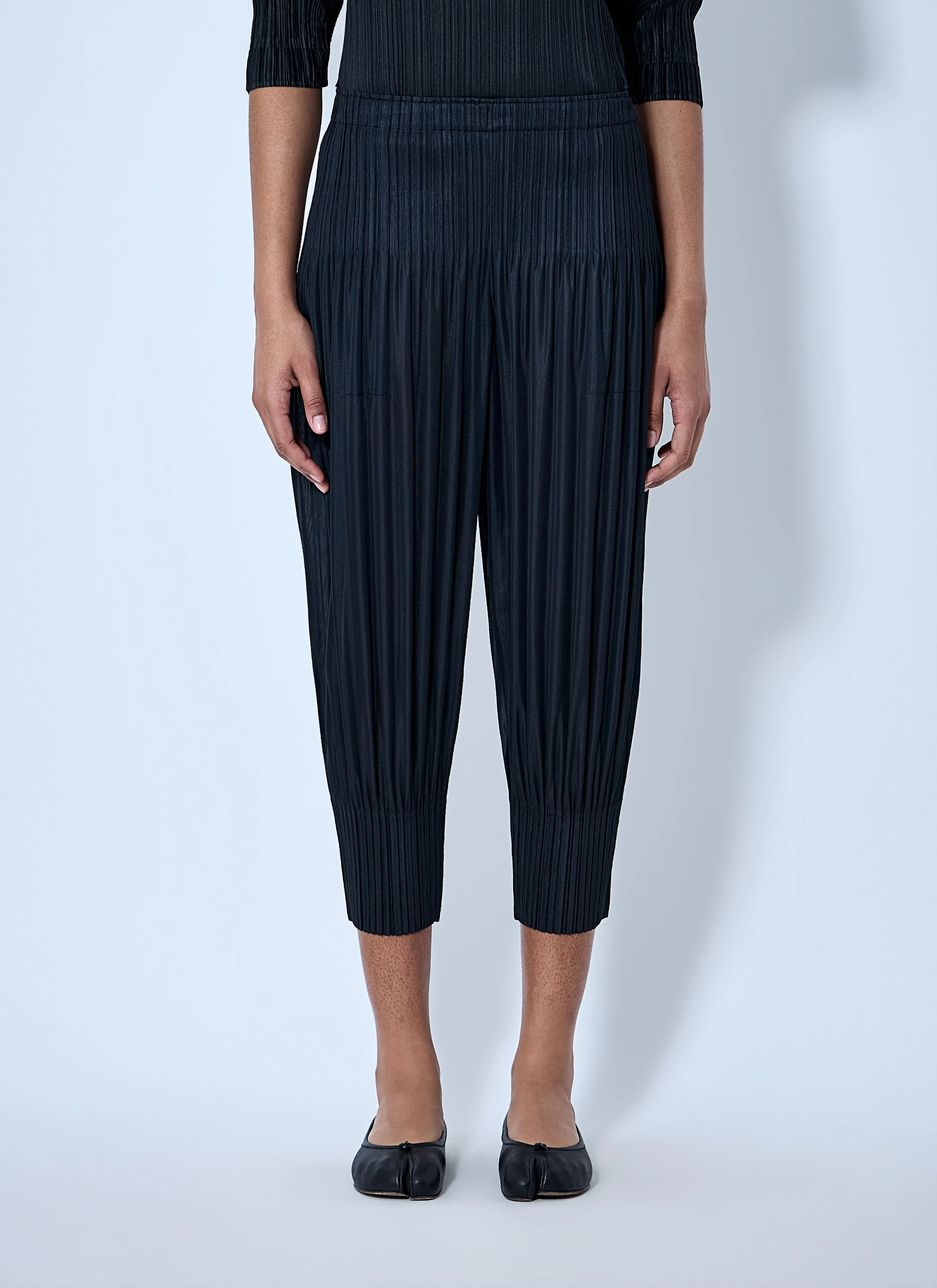 Pleated Cropped Trousers - 1