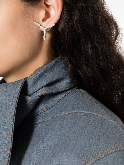 Y/Project Mini Y pearl-detail earrings outlook