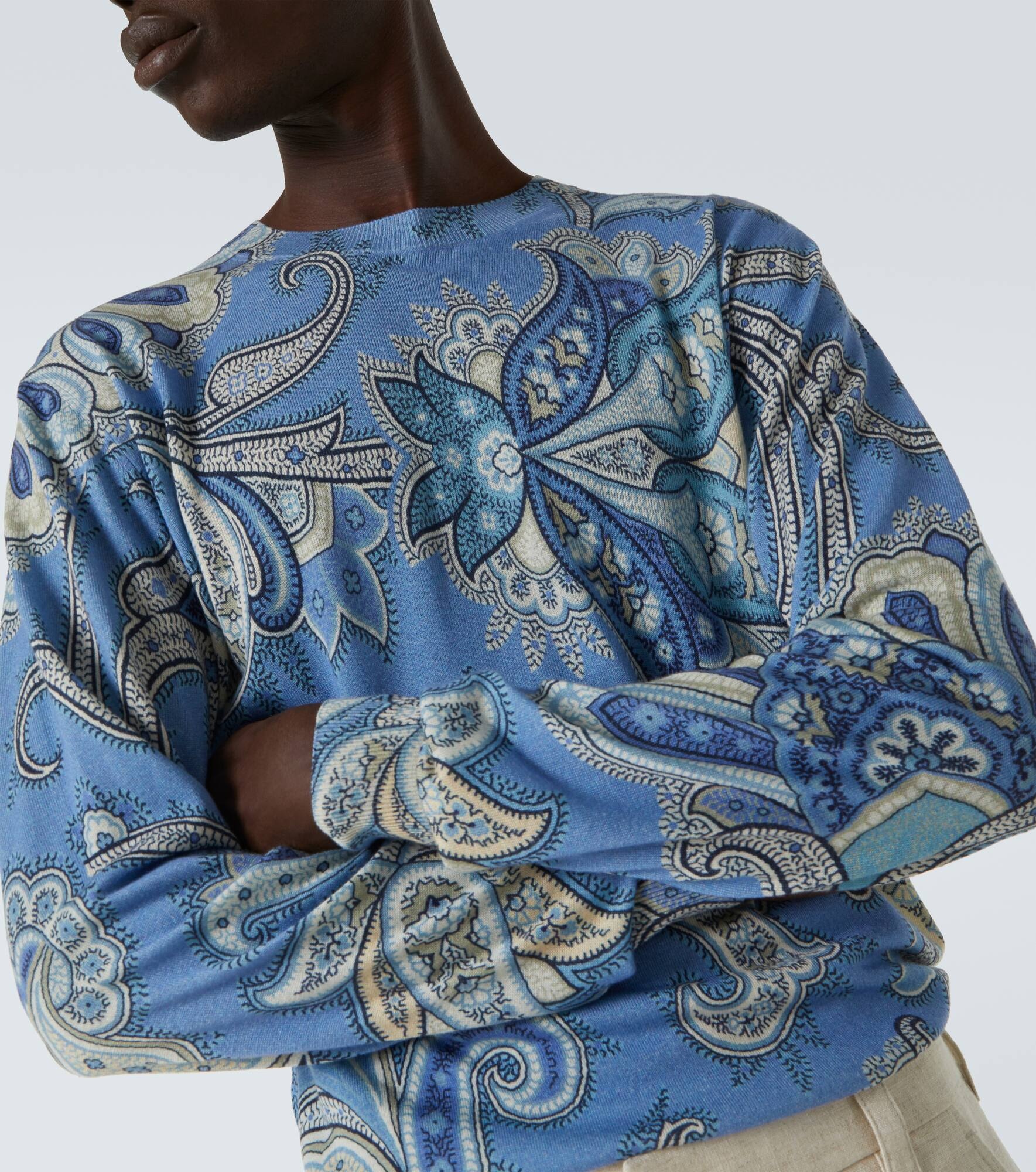 Paisley silk and cashmere sweater - 5