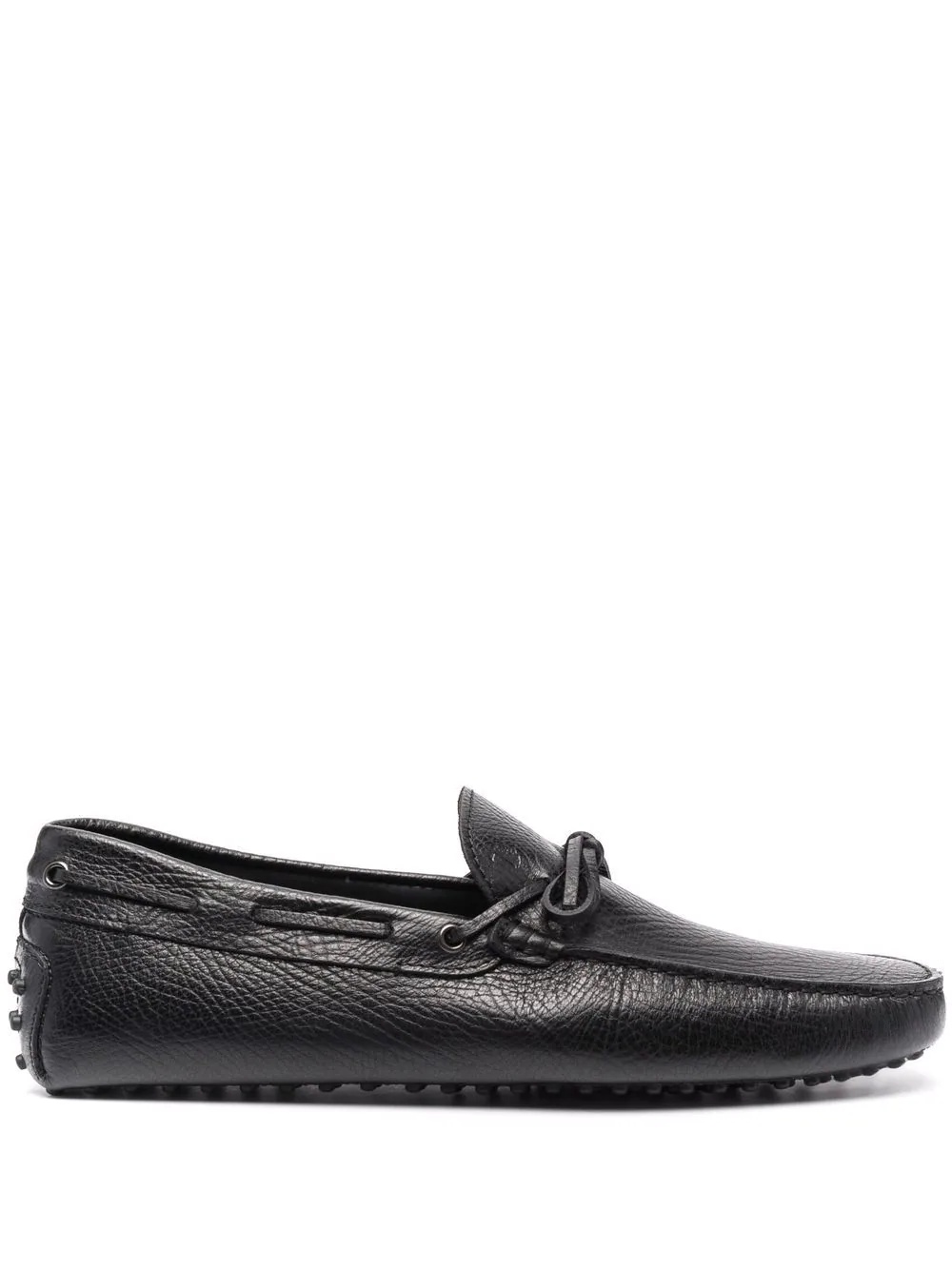 lace-up pebbled loafers - 1