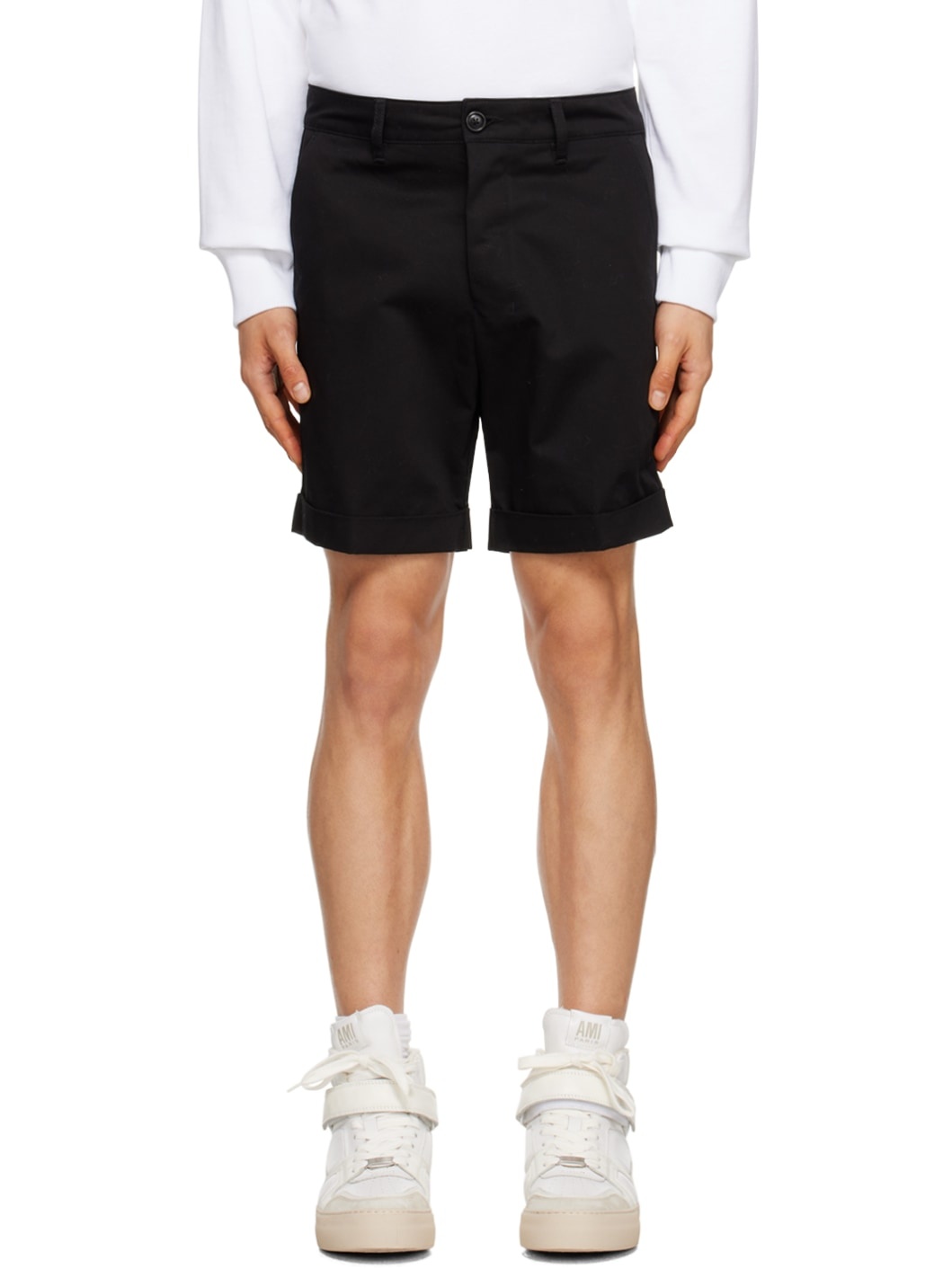 Black Rolled Shorts - 1