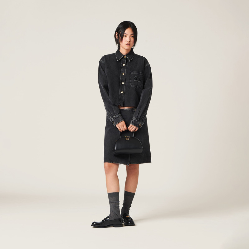 Miu Miu Black denim blouson jacket outlook