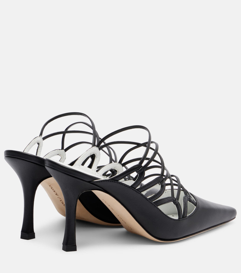 Manolo Blahnik Netas 90 leather mules outlook