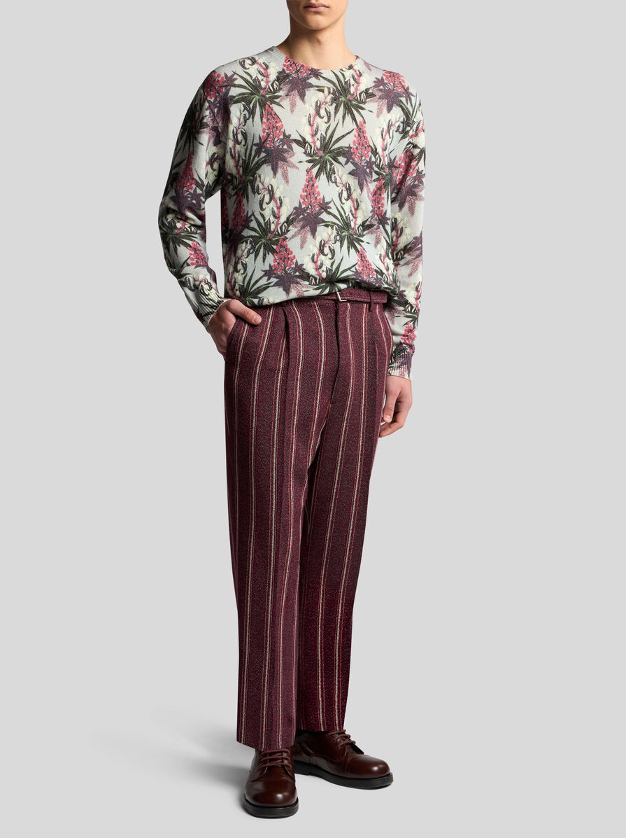 STRIPED TROUSERS WITH BELT - 4