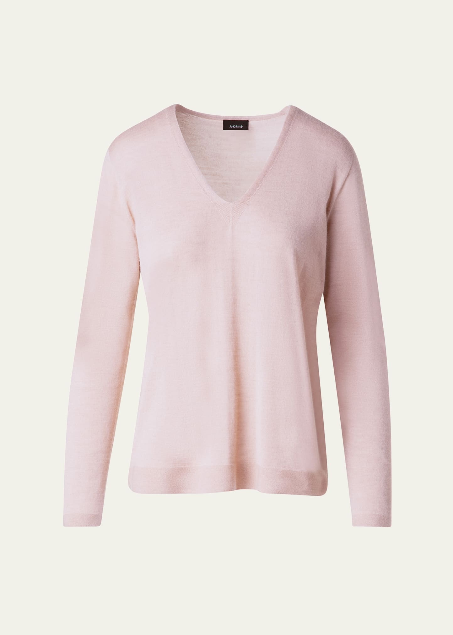 V-Neck Cashmere-Silk Sweater - 1