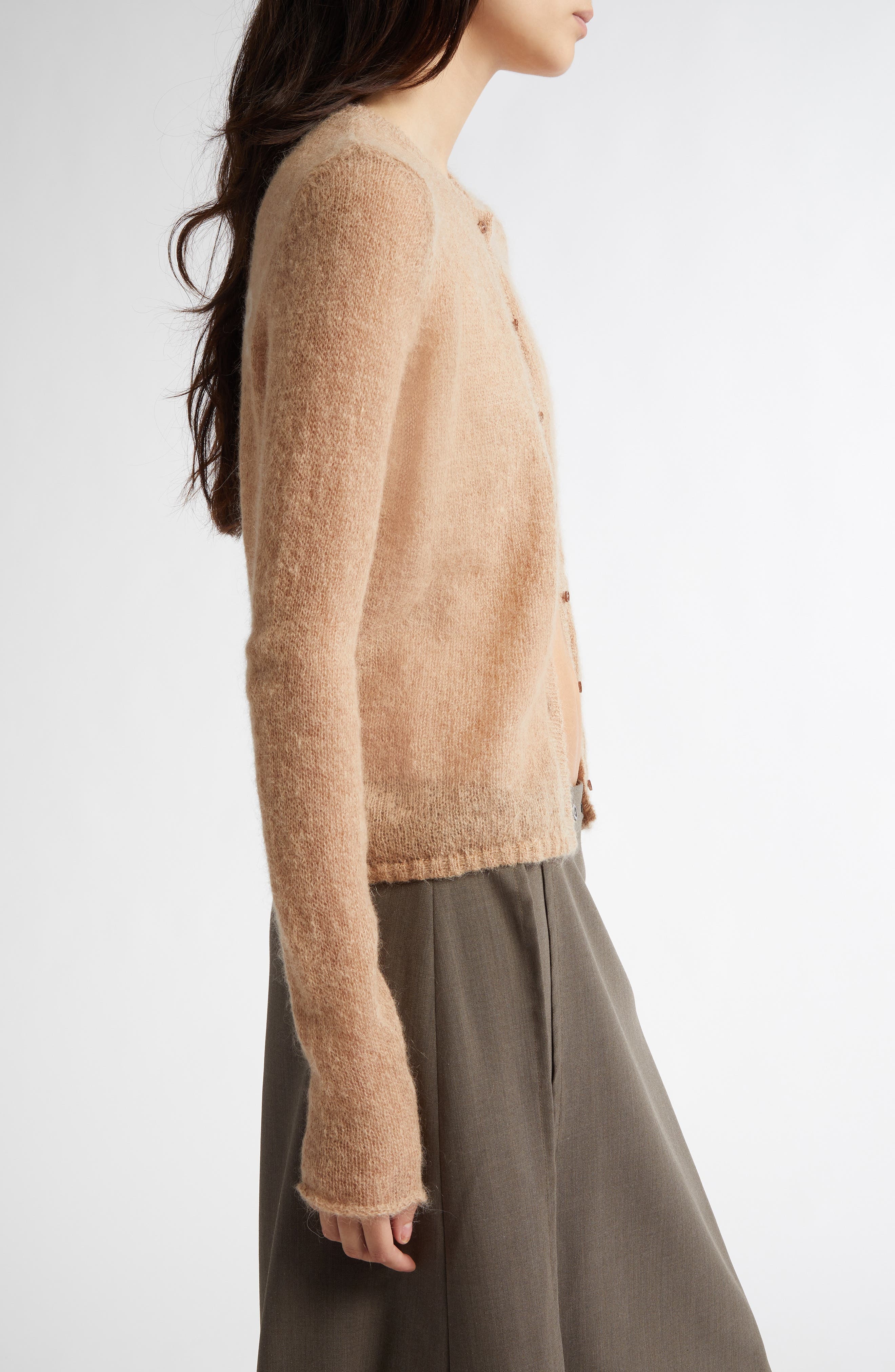 Paloma Wool Alone Avec Plaisir Mohair & Alpaca Blend Cardigan in Light Brown at Nordstrom - 4