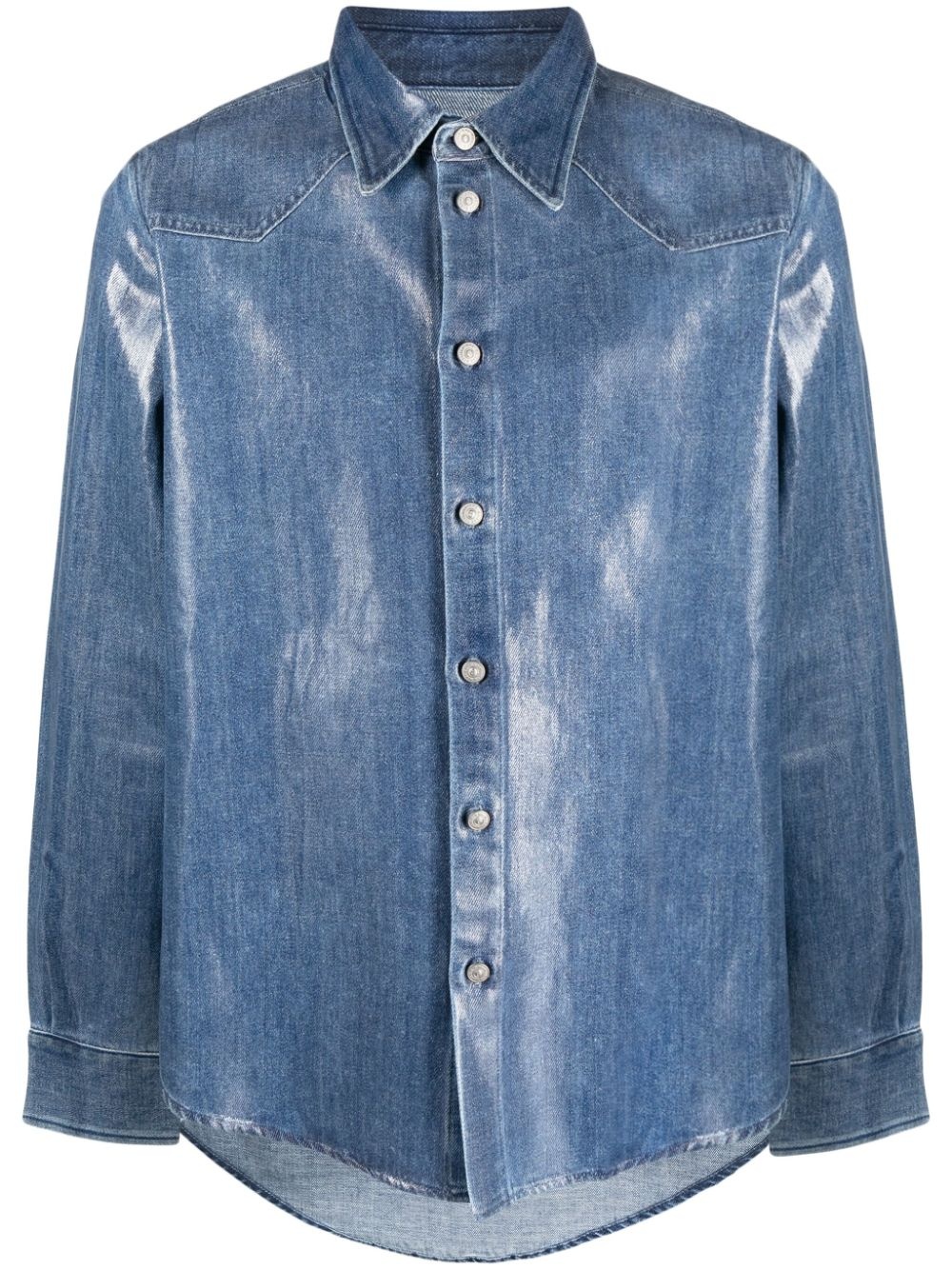 button-up denim shirt - 1