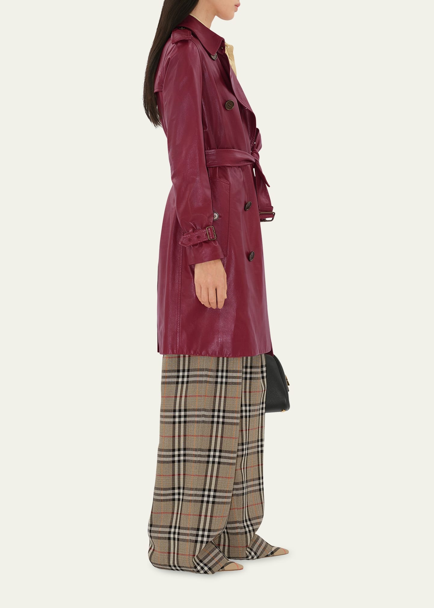 Kensington Leather Trench Coat - 4