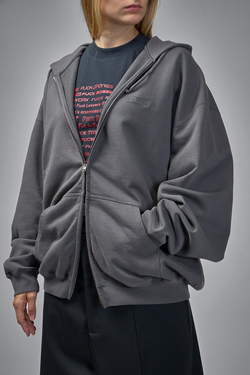 VETEMENTS Boxing Logo Oversized Zip-Up Hoodie outlook