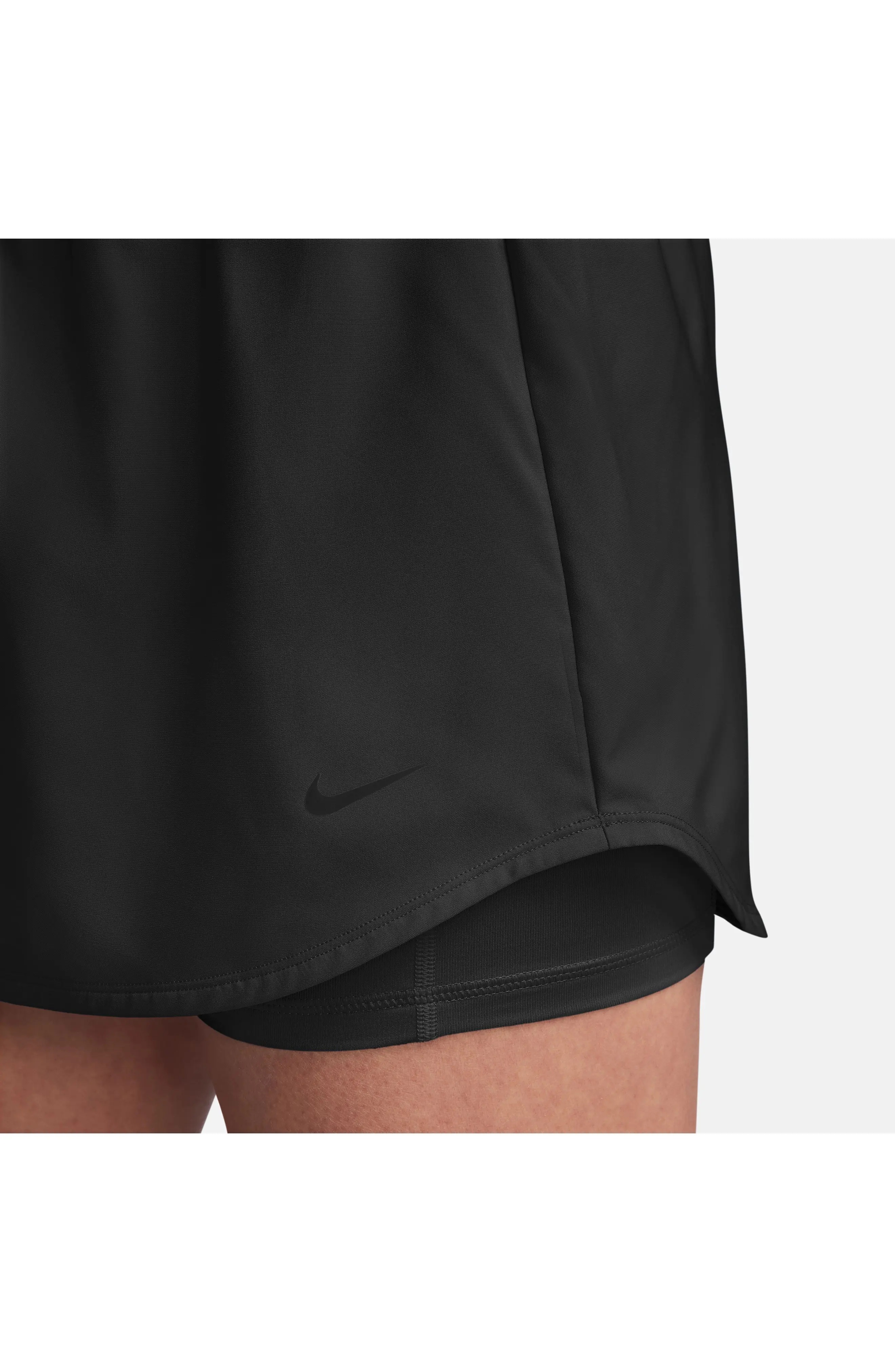 Ultrahigh Waist Skorts in Black/Black - 4