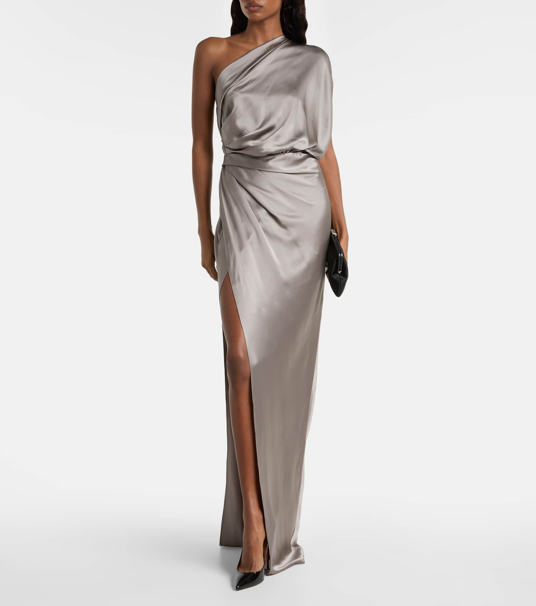 Draped silk satin gown - 2