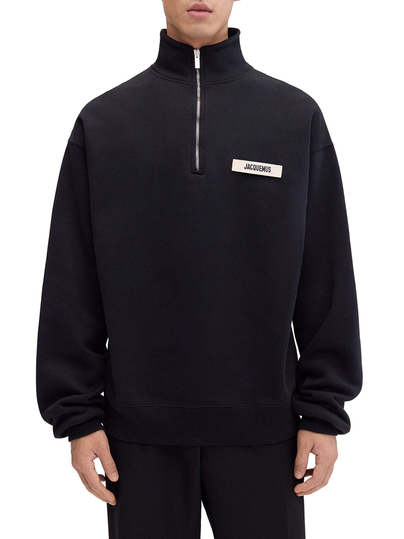 GROS GRAIN SWEATSHIRT WITH ZIP NECK - 1