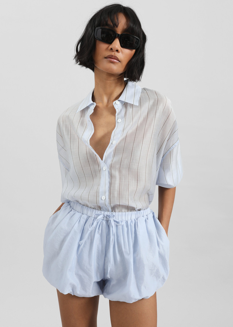 Vranor Light Sheer Shirt - Light Blue/Black Stripe 6