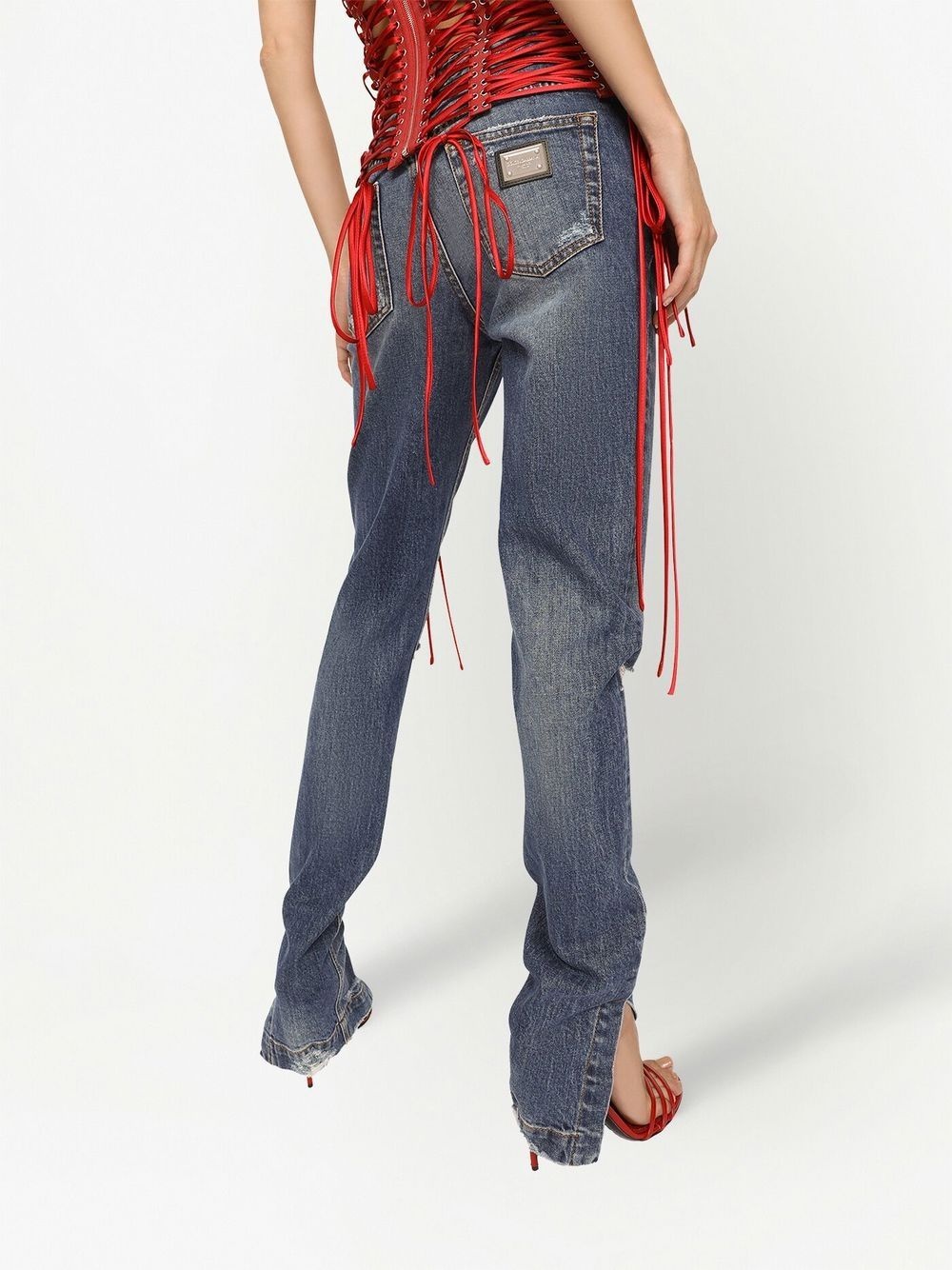split-hem extra-long skinny jeans - 5