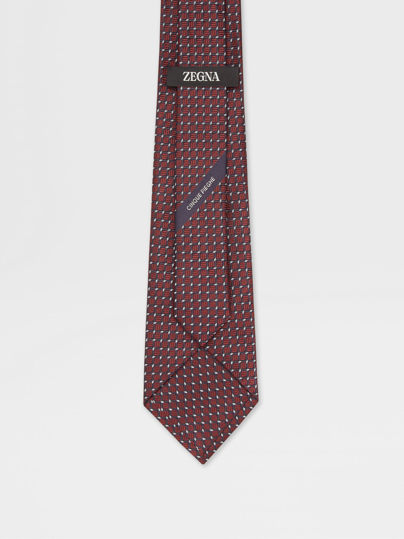 BURGUNDY CINQUE PIEGHE SILK TIE 3