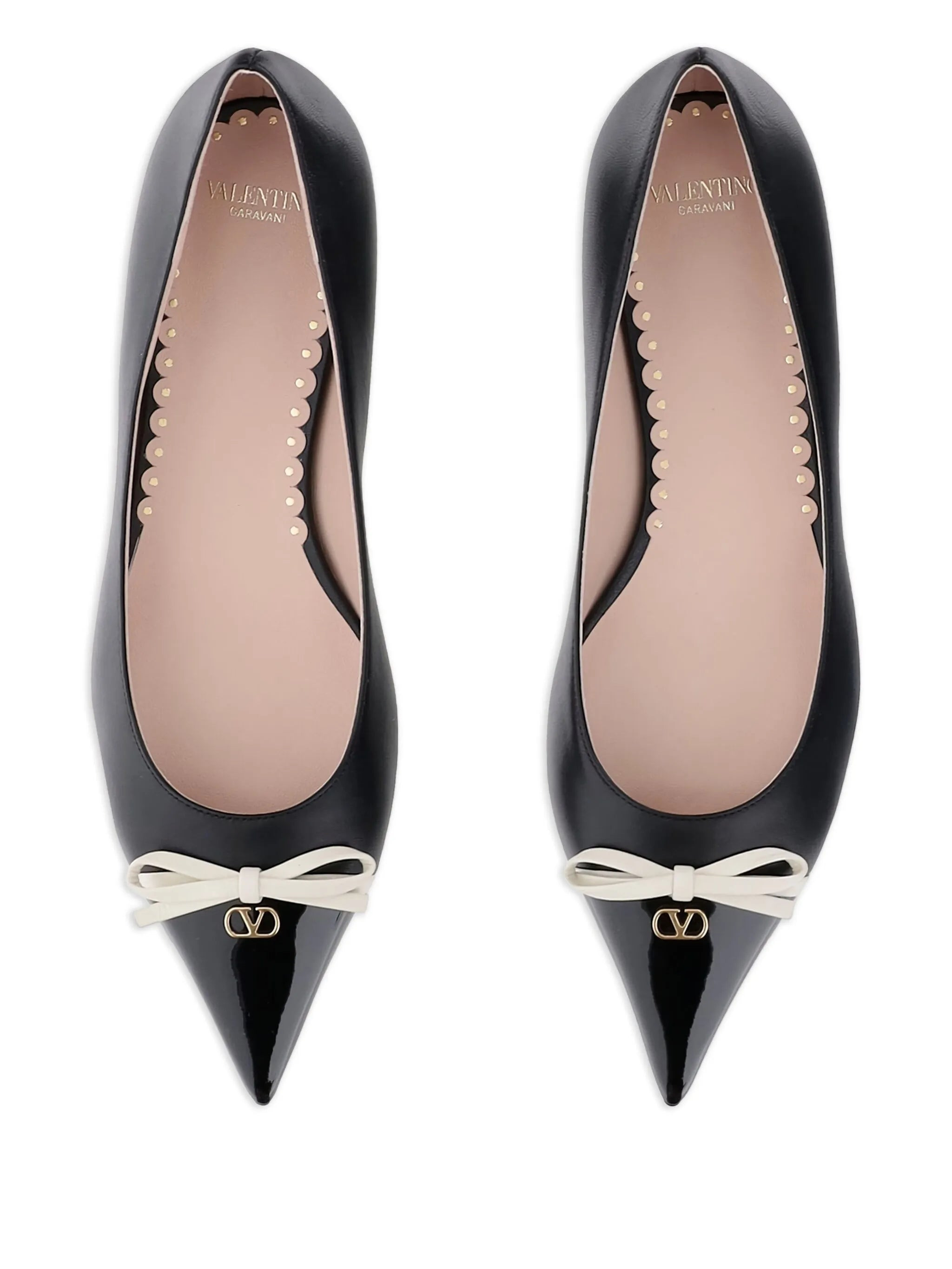 contrast-bow ballet flats - 4