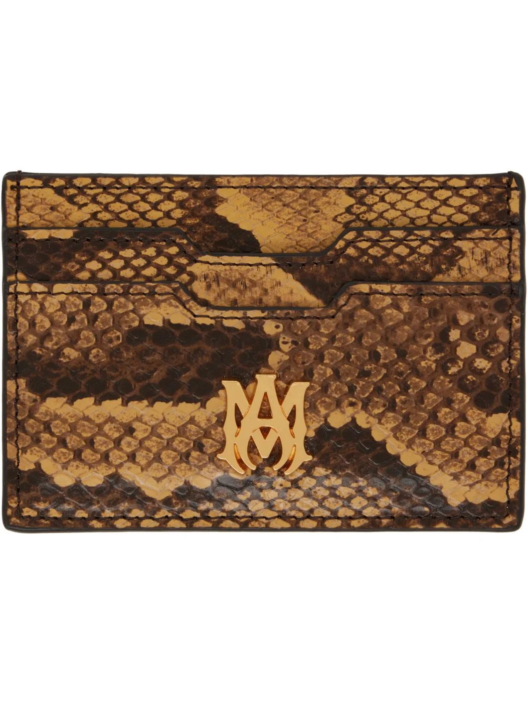 Brown Python Embossed Card Holder - 1