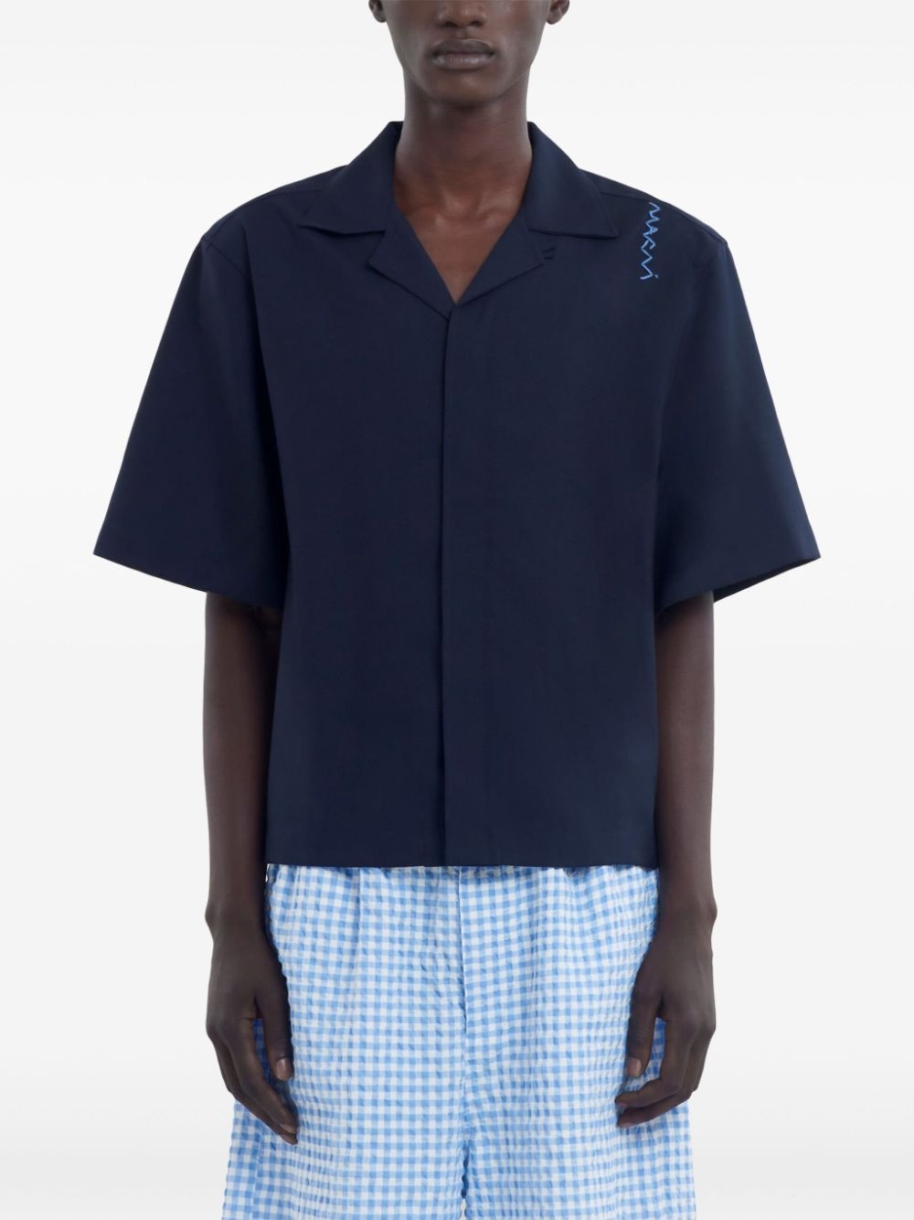 logo embroidered shirt - 3