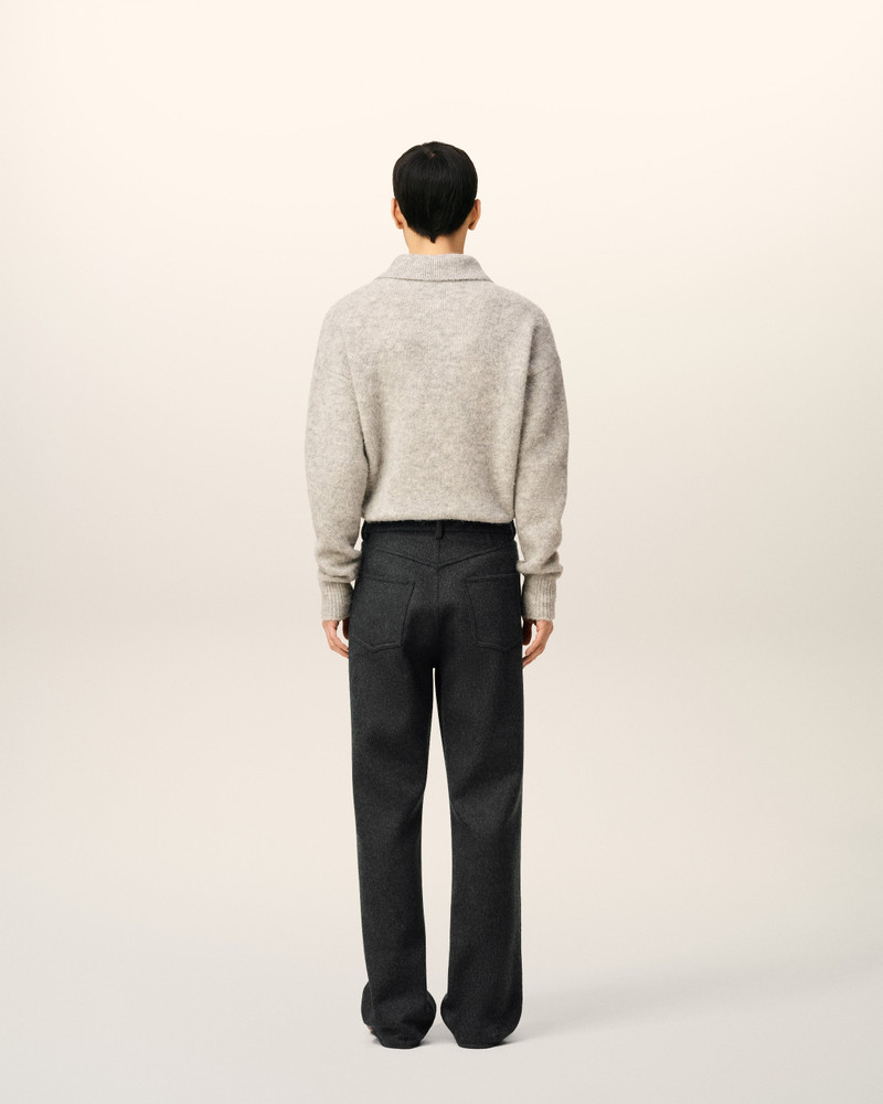 GREY WOOL LARGE FIT TROUSERS 4