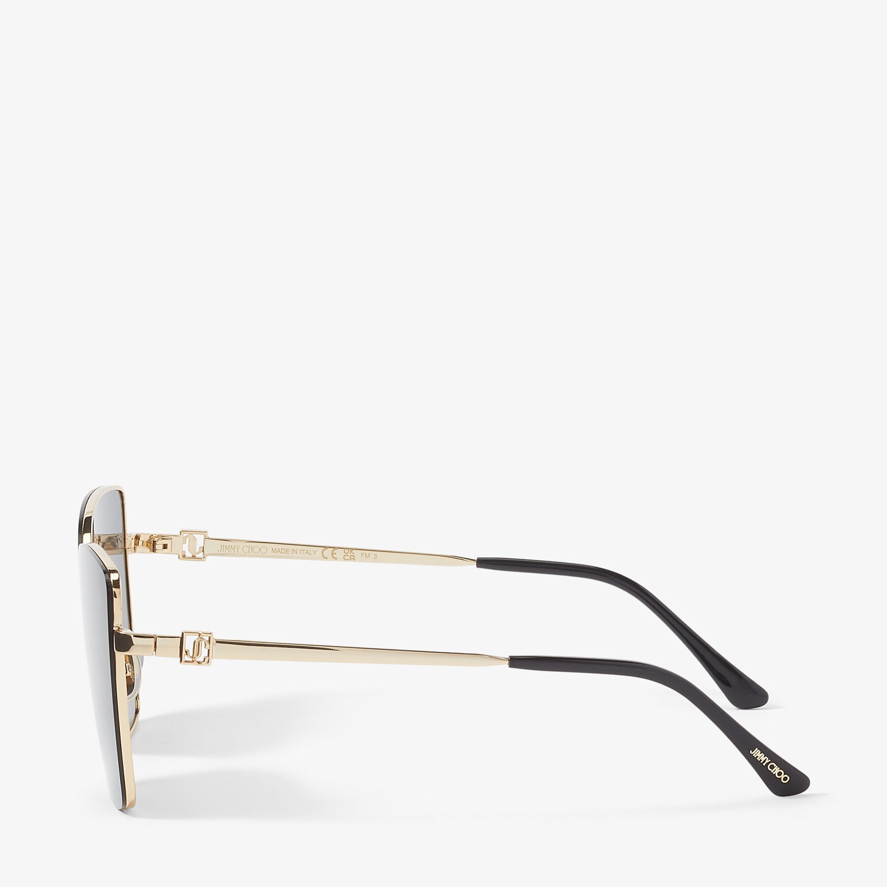 Vella/S 59
Rose Gold and Black Square Frame Sunglasses with JC Emblem - 2