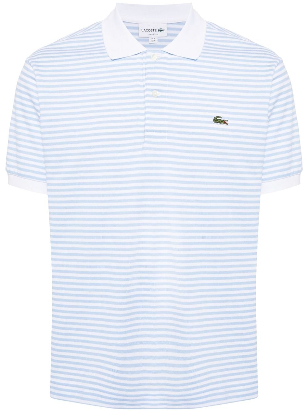 logo-applique striped cotton polo - 1