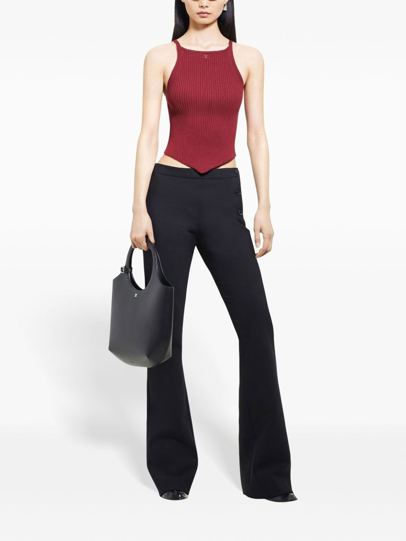 courrèges Pointy rib-knit tank top outlook