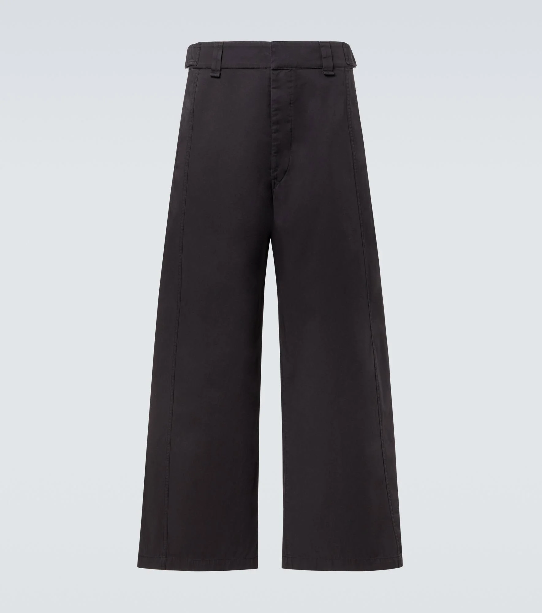 High-rise cotton twill wide-leg pants - 1