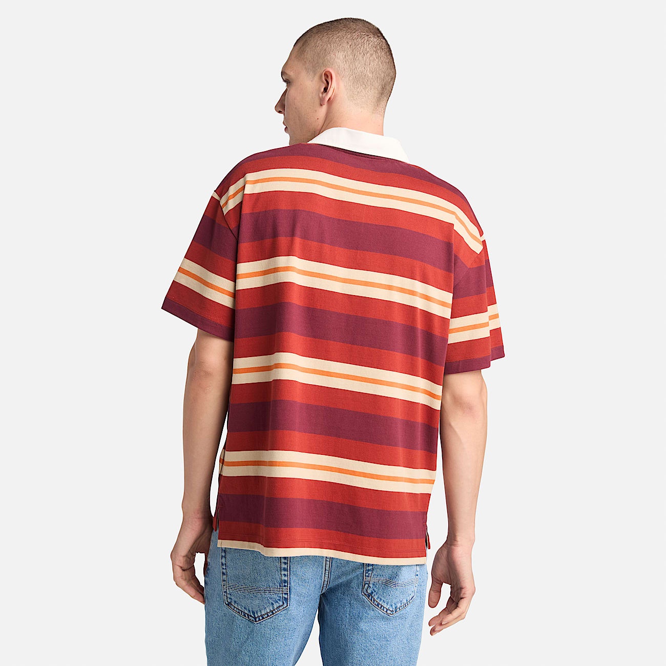 Men's Short-Sleeve Striped Rugby Polo - 4