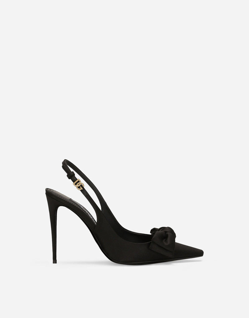 Satin slingbacks with bow detail 1