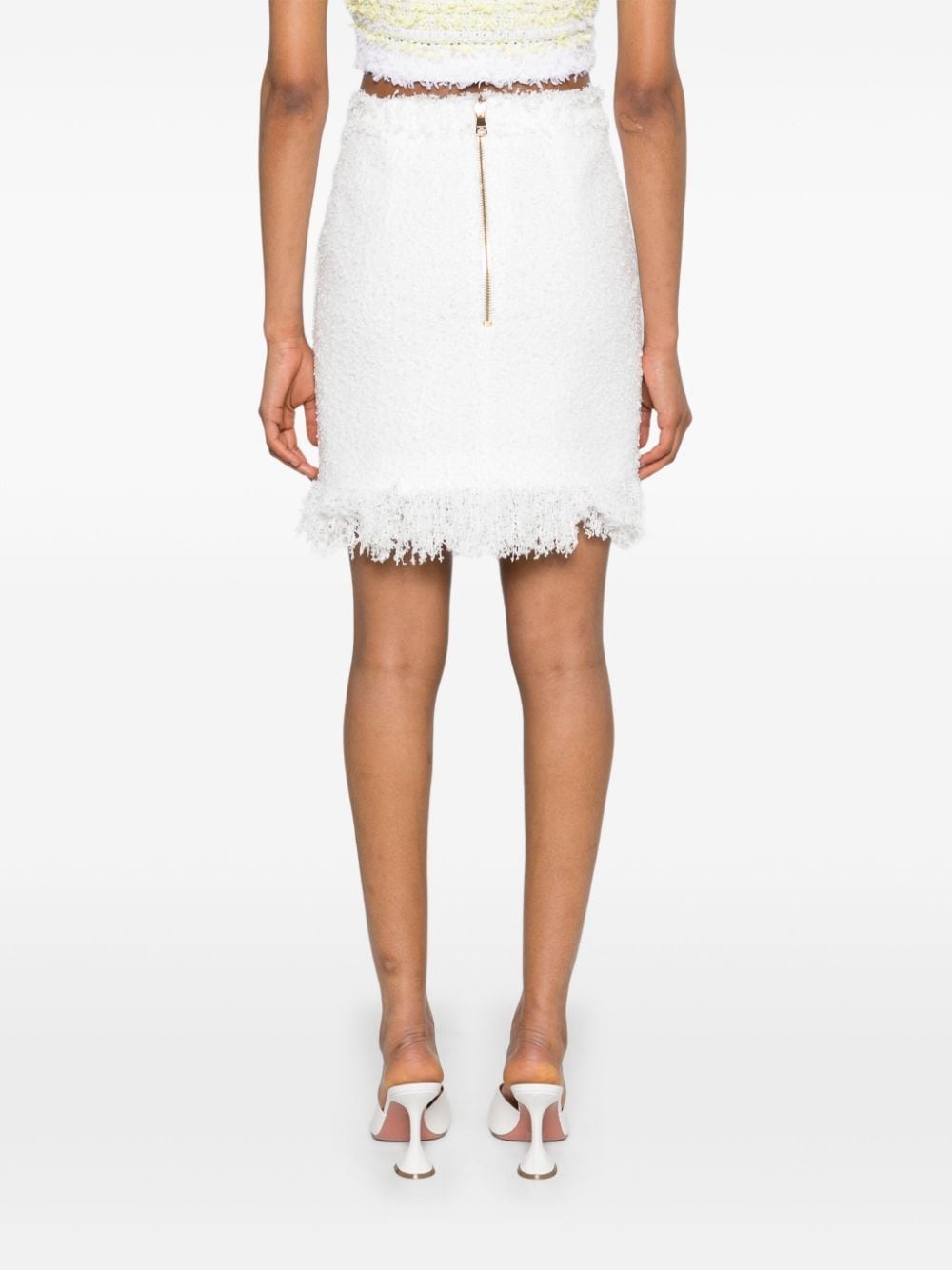 high-waist tweed miniskirt - 4