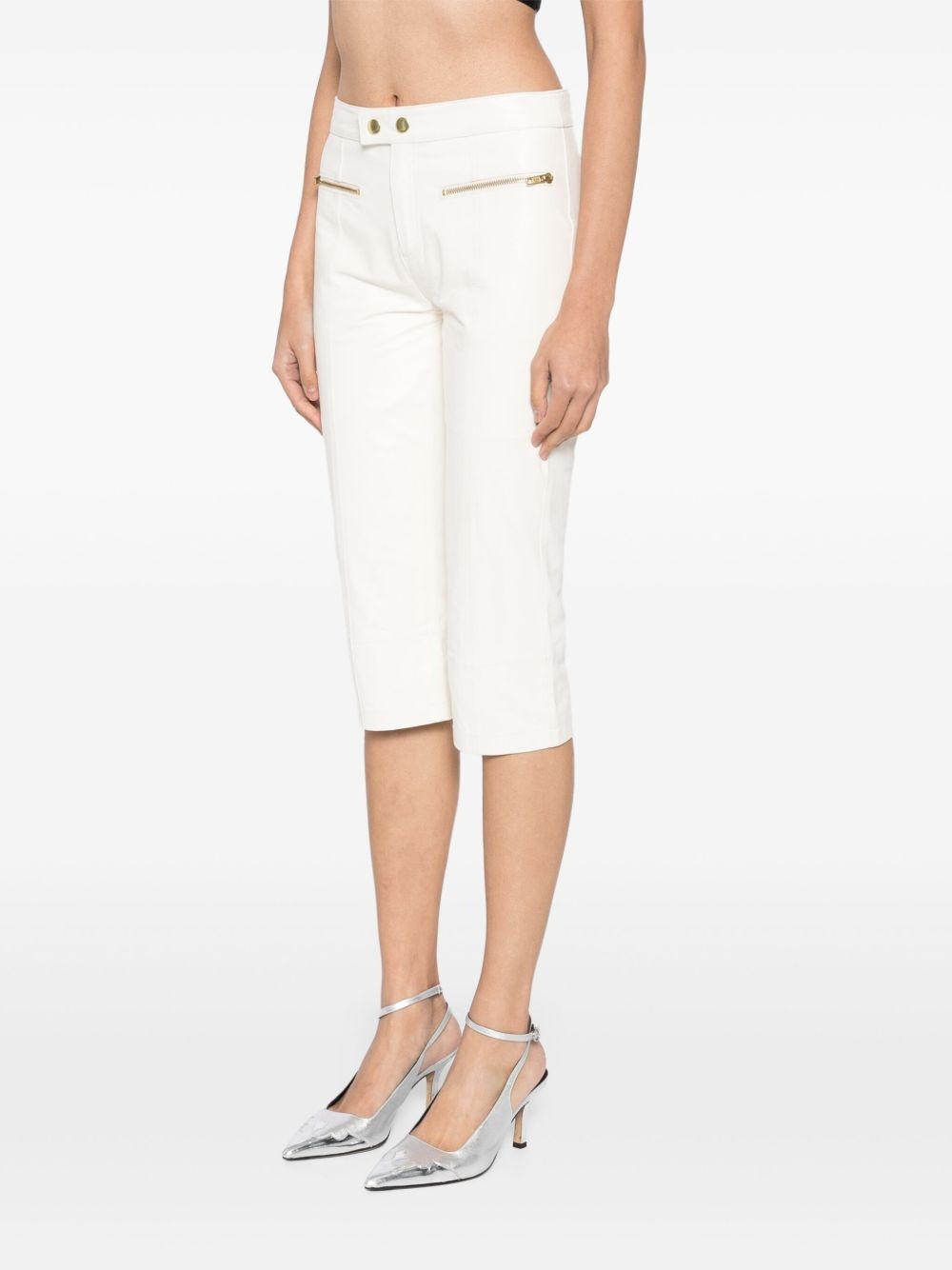 Downtown leather cropped trousers - 3