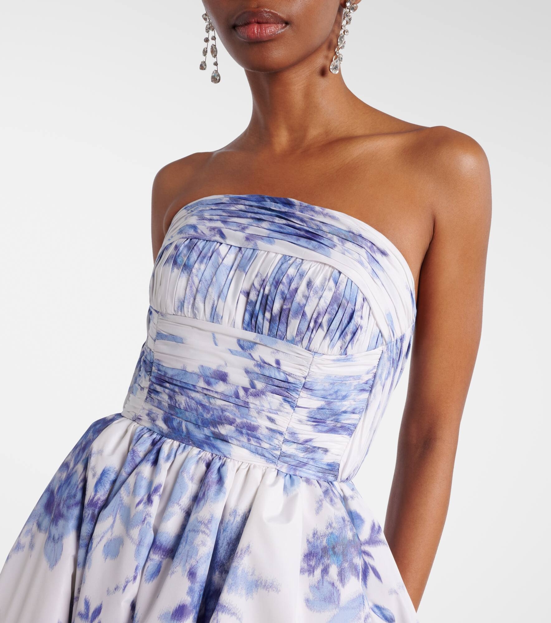 Floral taffeta bustier gown - 4