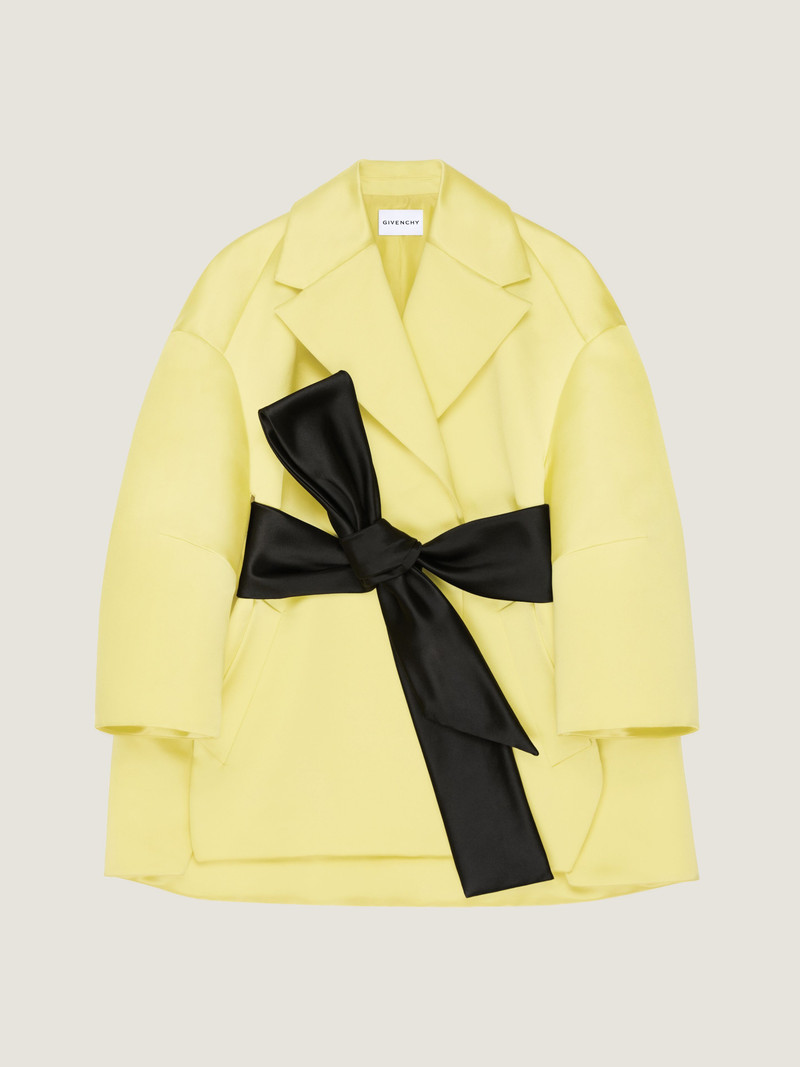 COCOON COAT IN SATIN WITH CAPE 1