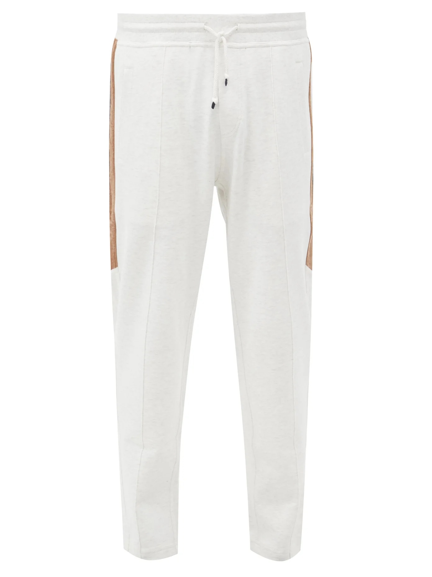 Corduroy side-stripe cotton-blend track pants - 1