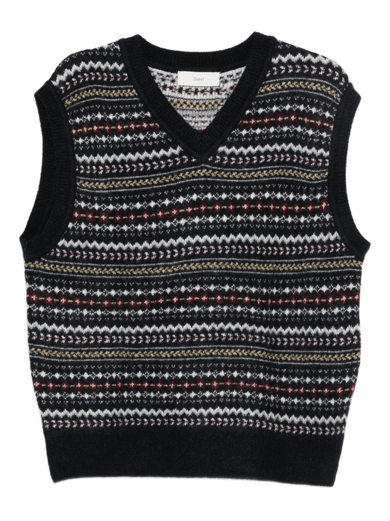 fairisle-pattern v-neck sweater 1