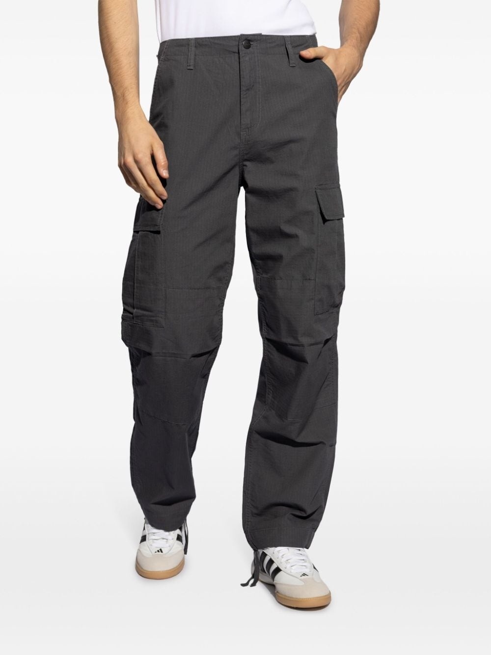 logo-appliquÃ© cotton cargo pants - 3