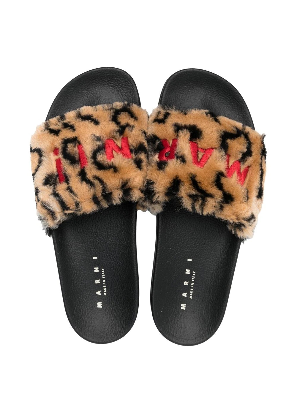 embroidered-logo detail pool slides - 4