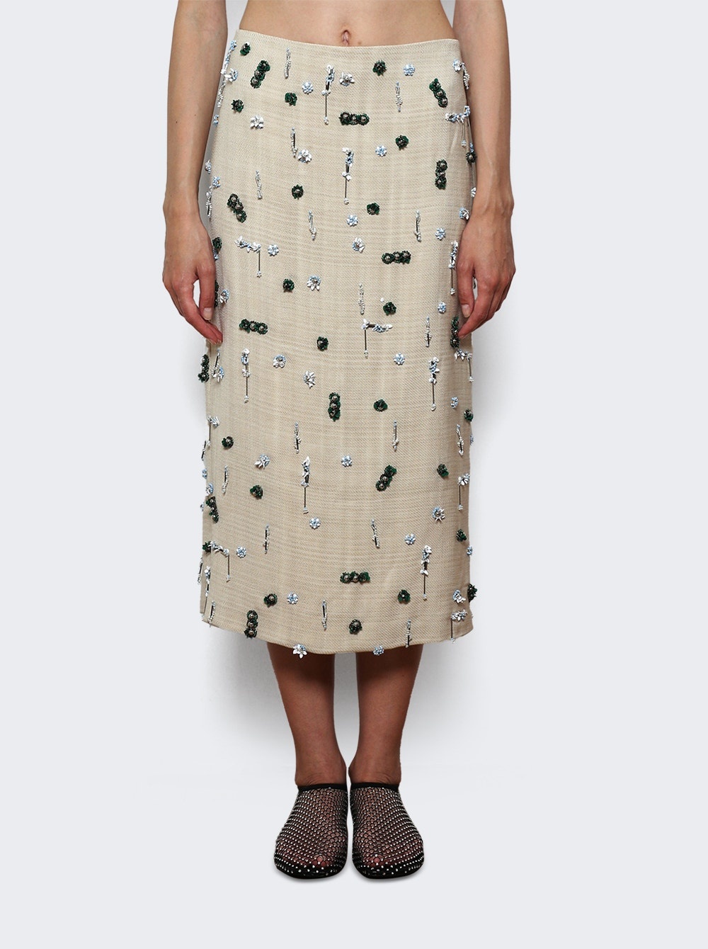 Embla Beaded Midi Skirt Ecru - 3