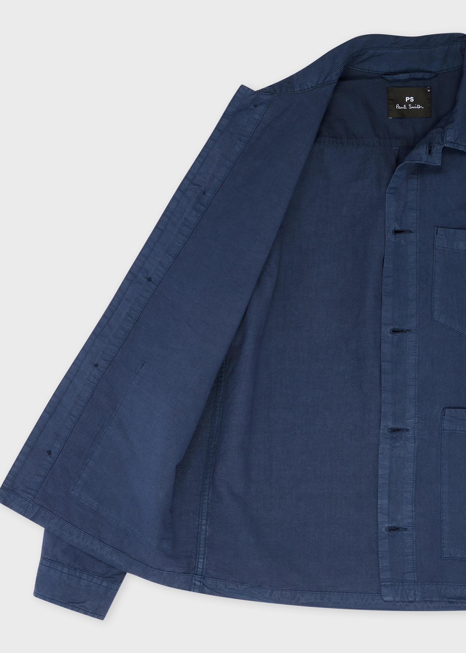 Navy Cotton-Linen Work Jacket - 4