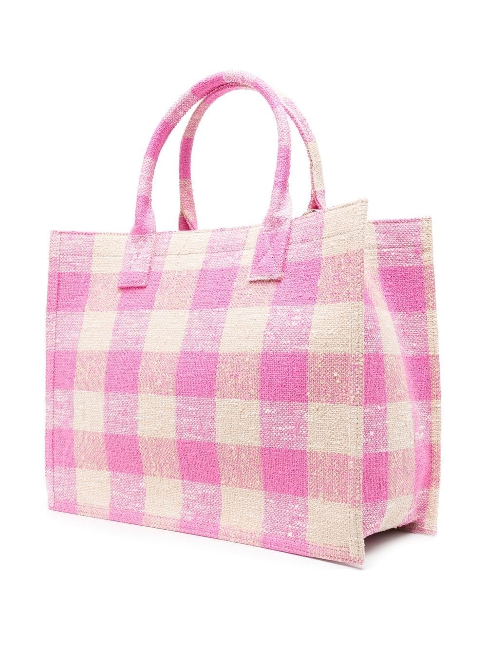 check-pattern tote bag - 4