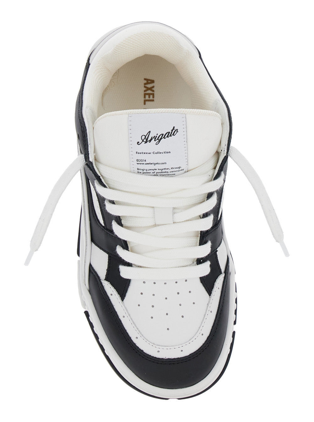 Axel Arigato Women 'Area Lo' Black And White Low Top Sneakers With Laminated Leather In Leather Blen - 4