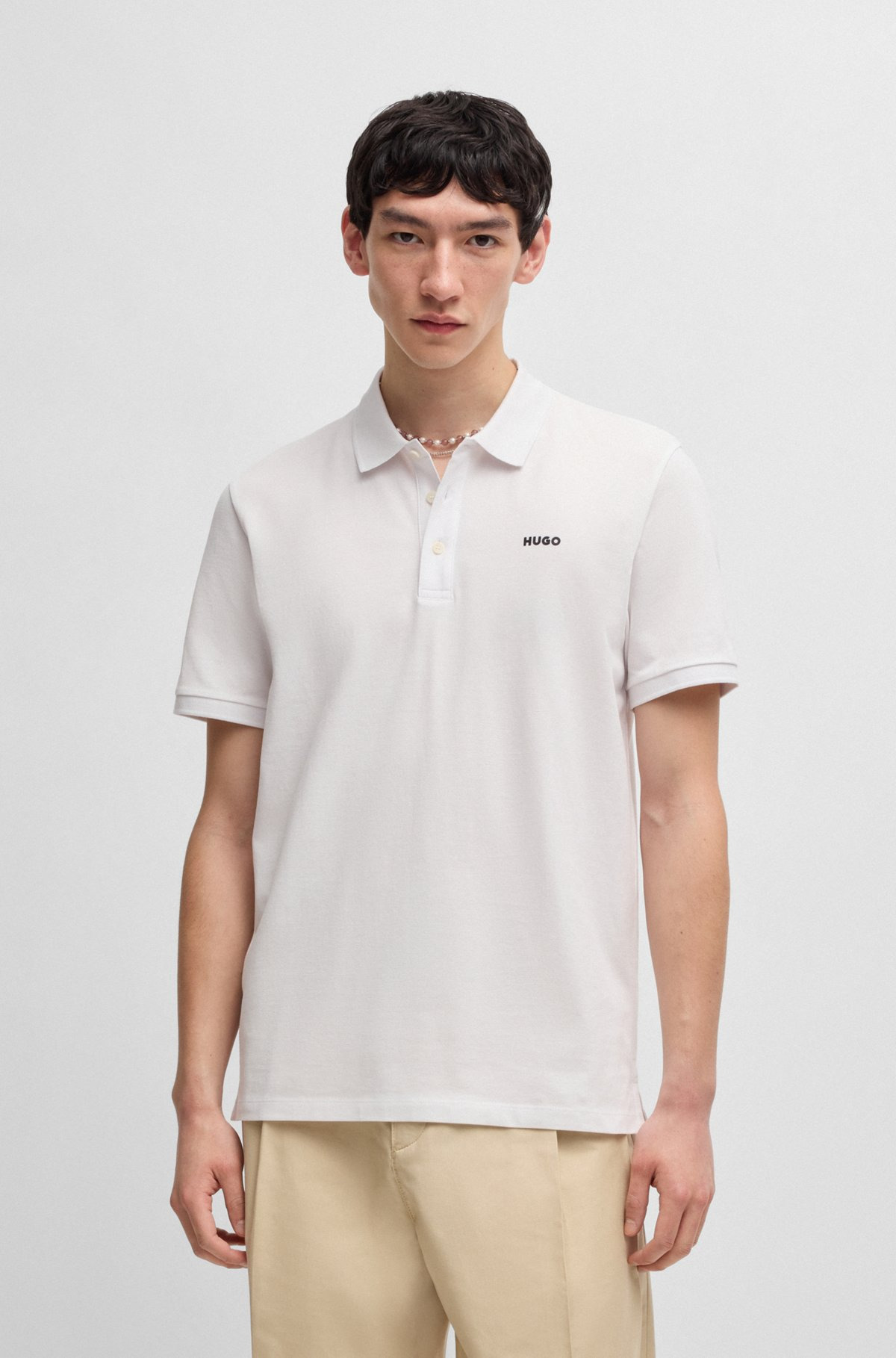 COTTON-PIQUÉ POLO SHIRT WITH LOGO PRINT - 2
