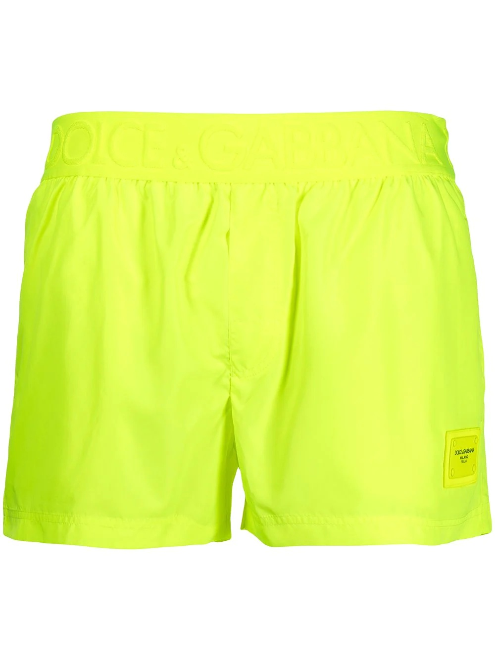 logo-patch swim shorts - 1