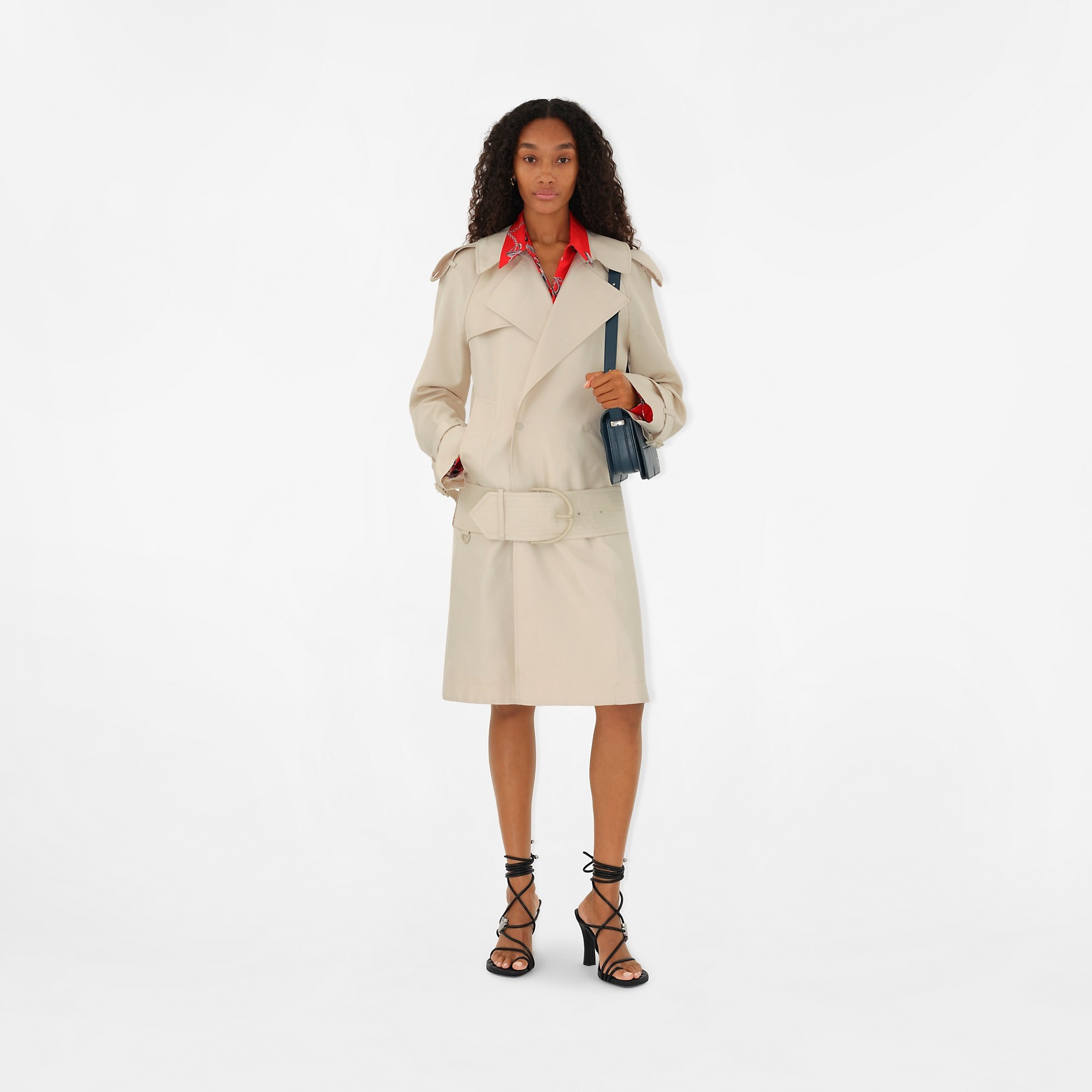 Mid-length Silk Blend Trench Coat - 2