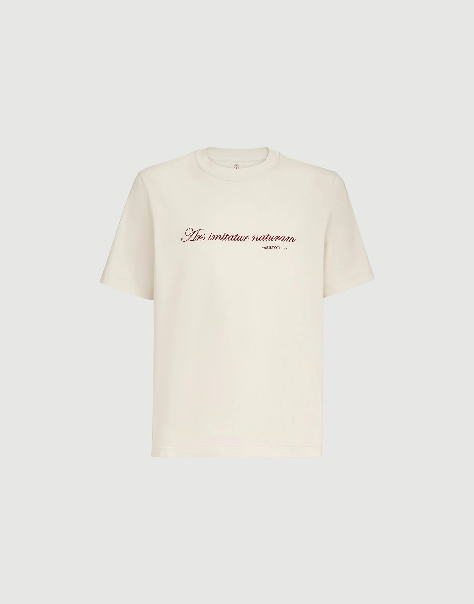 Cotton jersey crew-neck T-shirt with embroidery and print - 1