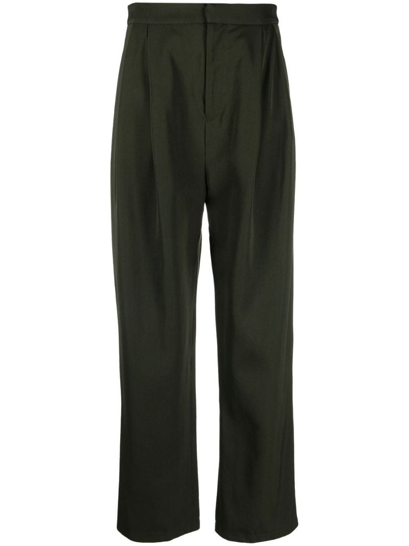 pleated straight trousers - 1