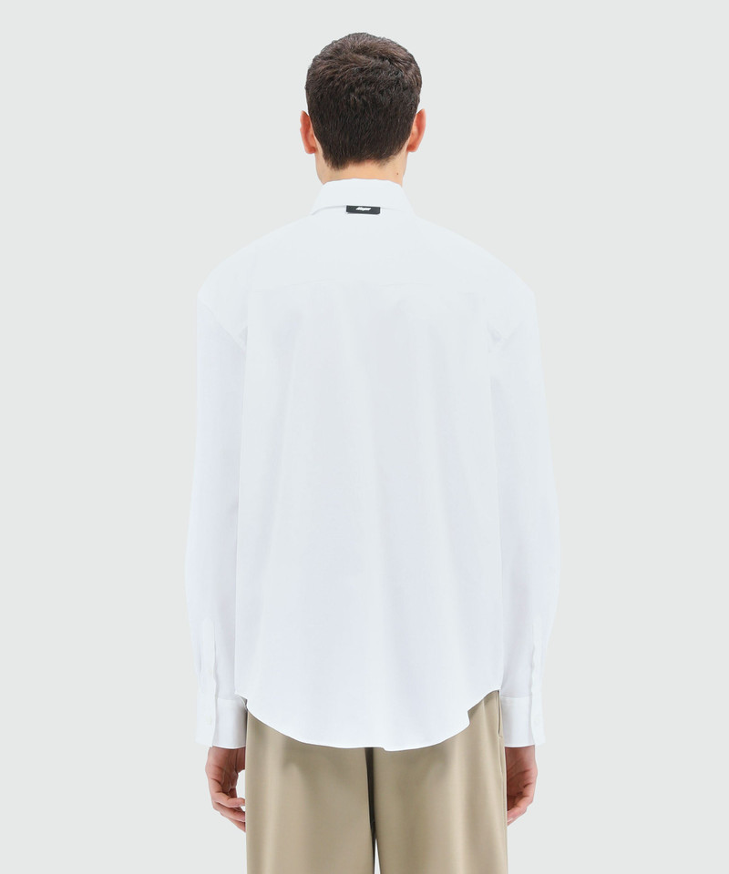 White popline shirt and "TheMwave" embroidery 3