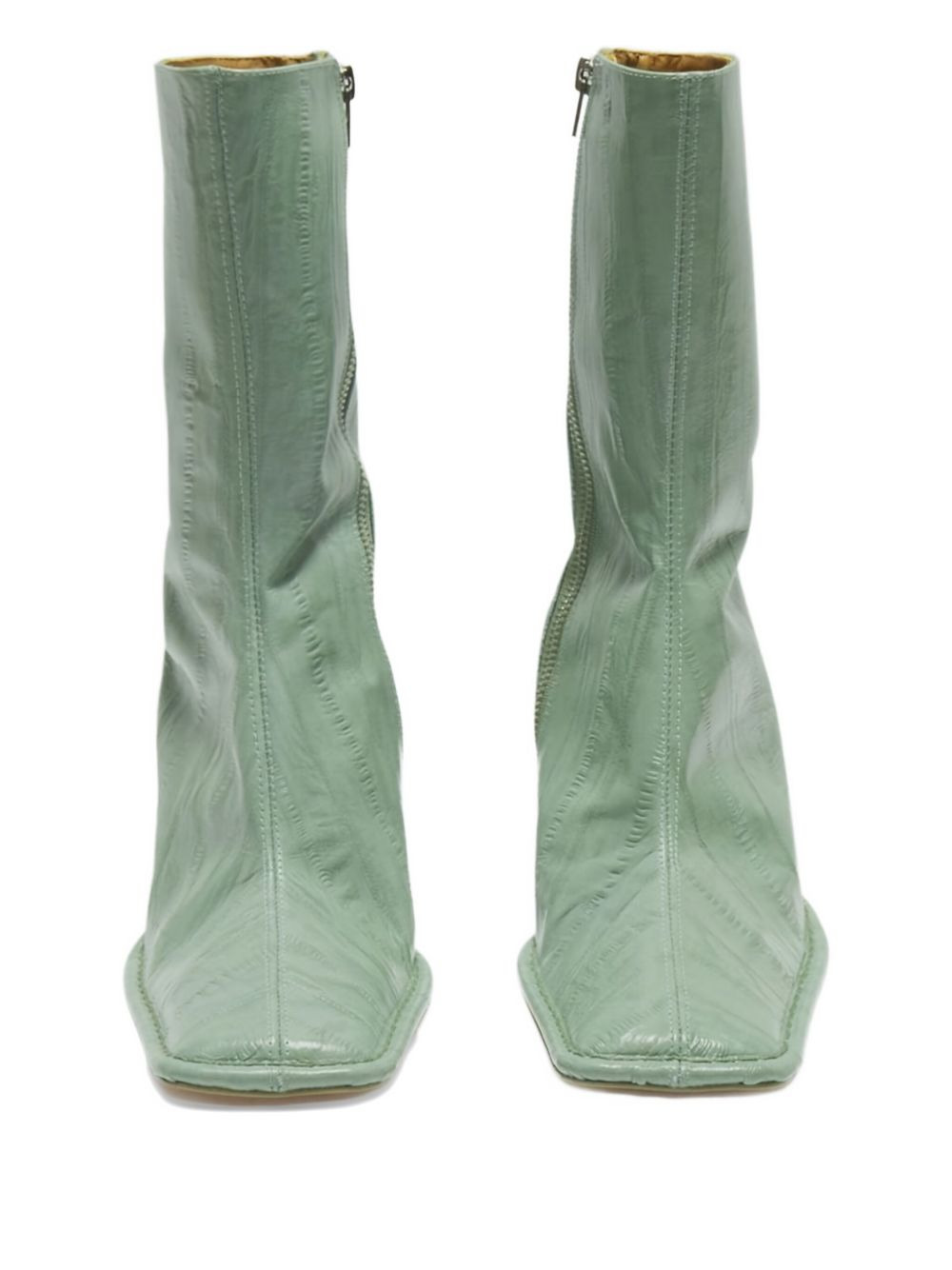 90mm Anitha eel-embossed square-toe boots - 3